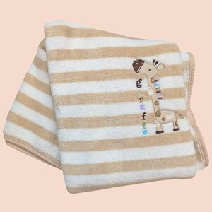 CIRCO Giraffe Baby Blanket Lovey Brown Tan White Striped 38" x 29" Target Safari
